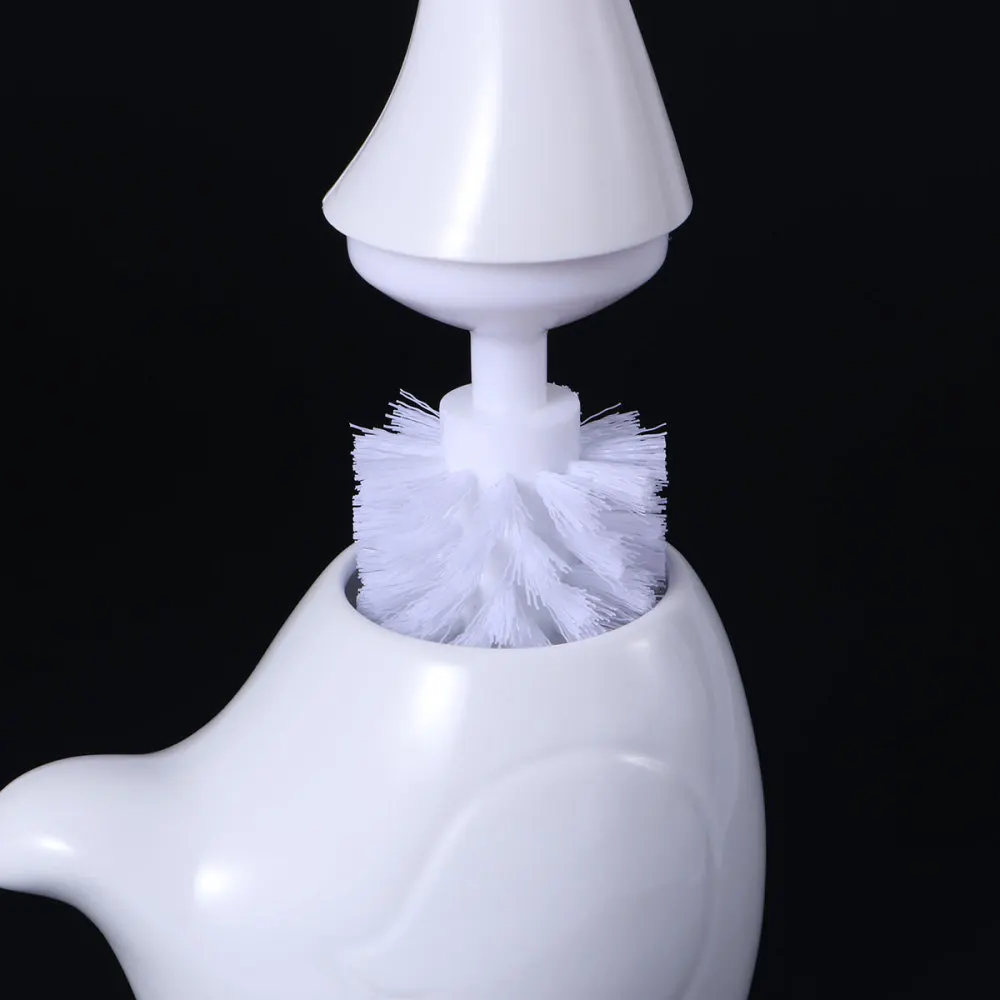 

Toilet Brush Set Compact Modern Cartoon Swan Design Toilet Bowl Cleaner Brush Set for Bathroom Home Hotel (White)