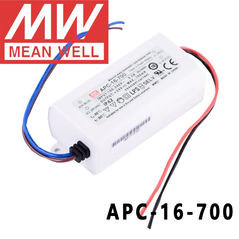 Оригинал Mean Well APC-16-700 meanwell 700mA постоянный ток 16 8 Вт одиночный выходной