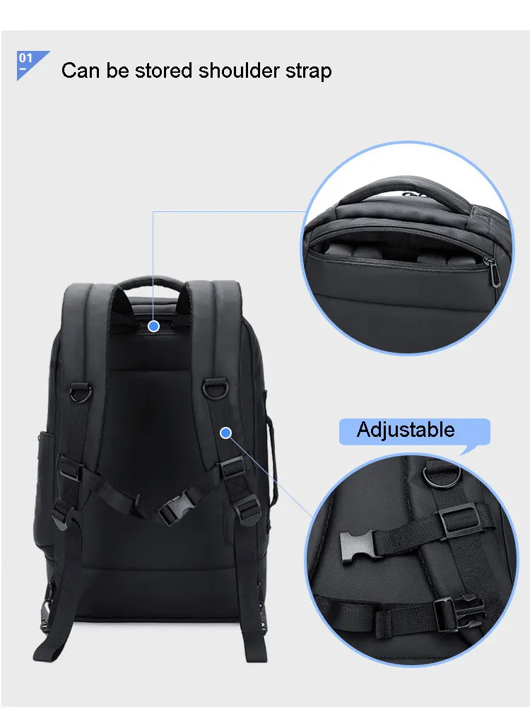 Дорожные Рюкзаки большой емкости для подростков, мужской рюкзак Mochila с защитой от брызг, рюкзак для ноутбука 15,6 дюймов, многослойный вместительный рюкзак