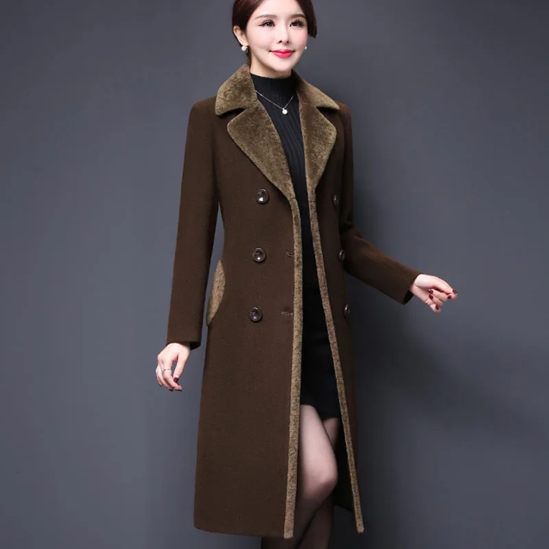 High-quality Fashion Woolen Coat Women Autumn Winter Medium-length Korean style Casual Women Woolen Coat Outerwear JK286
