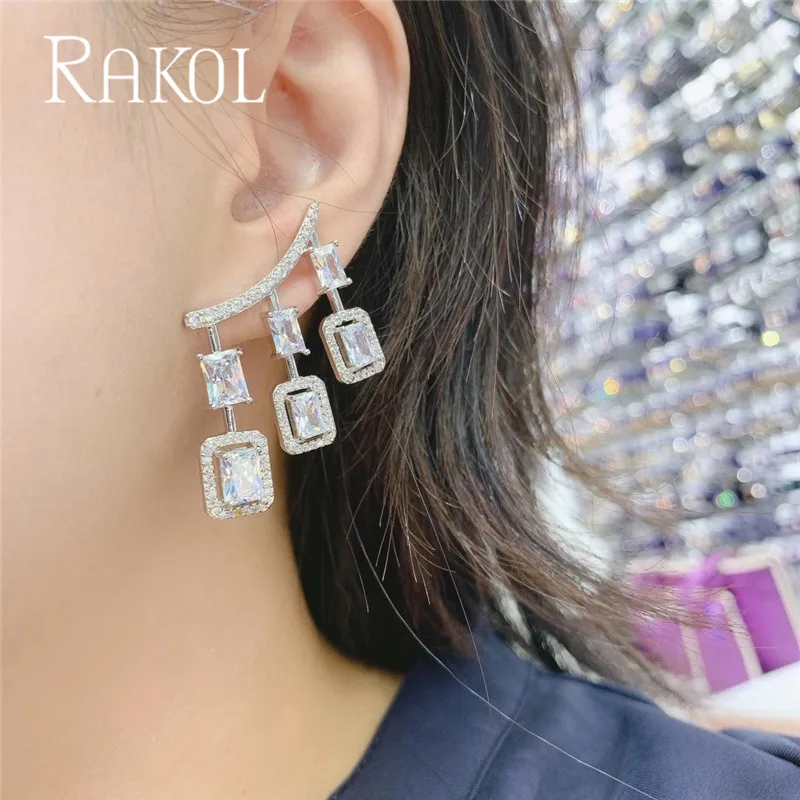 RAKOL брендовые новые модные босоножки из прозрачного материала на квадратном CZ