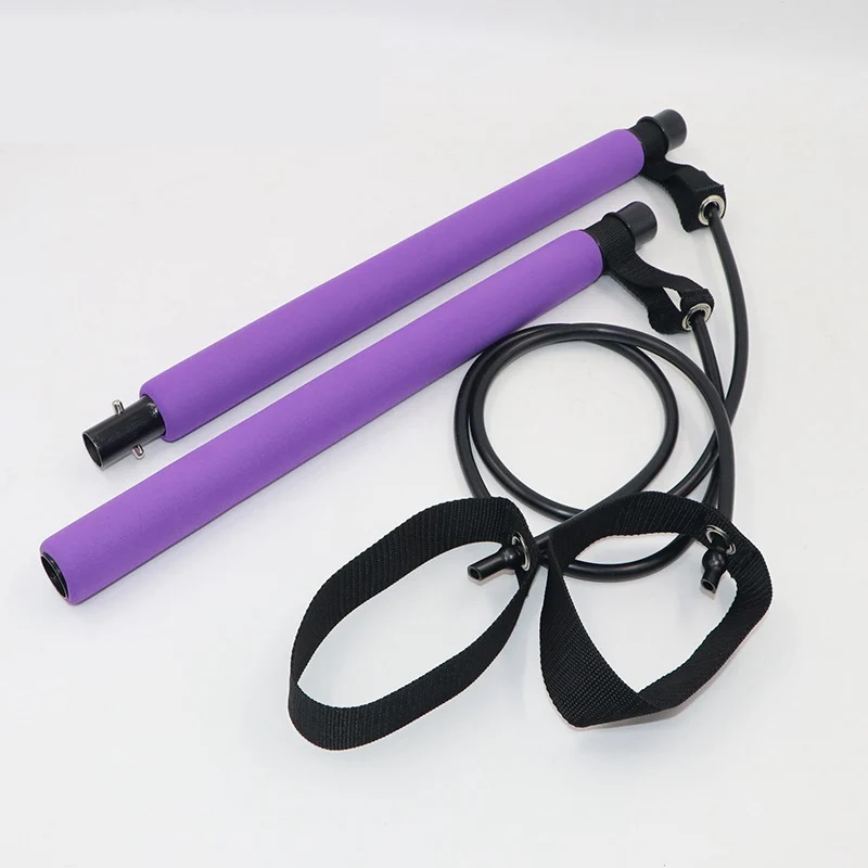 

Portable 2 Foot Loops Lightweight Trainer Pilates Bar Stick with Resistance Band Gym Home Fitness Sports Body Workout Exercise