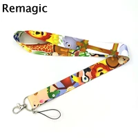 100pcs animals zoo neck strap lanyard keychain mobile phone strap id badge holder rope key chain keyrings cosplay accessories