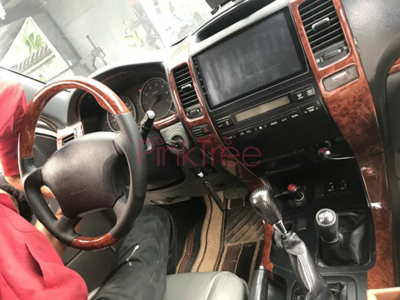 Деревянная накладка для отделки интерьера для Toyota Land Cruiser 120 Prado FJ120 2003 4 5 6 7 2009 аксессуары для стайлинга автомобилей 28 шт