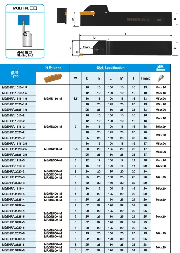 Внешний поворотный держатель MGEHR1010 MGEHR1212 MGEHR1616 MGEHR2020 MGEHR2525 MGMN150 MGMN200 MGMN300 MGMN400 MGMN500