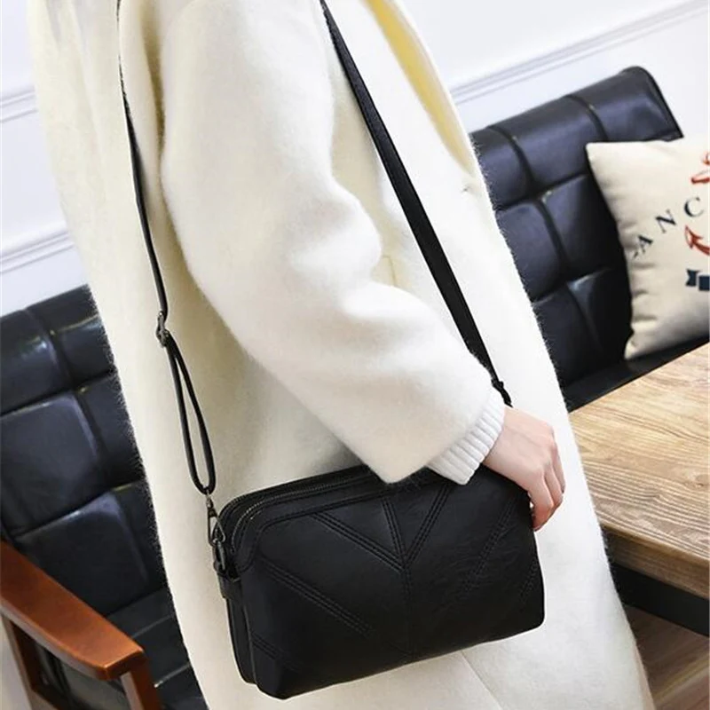 

Small Square Flap Bag Fashion Brand High Quality PU Leather Women's Handbag Solid Color Shoulder Messenger Bags Purse