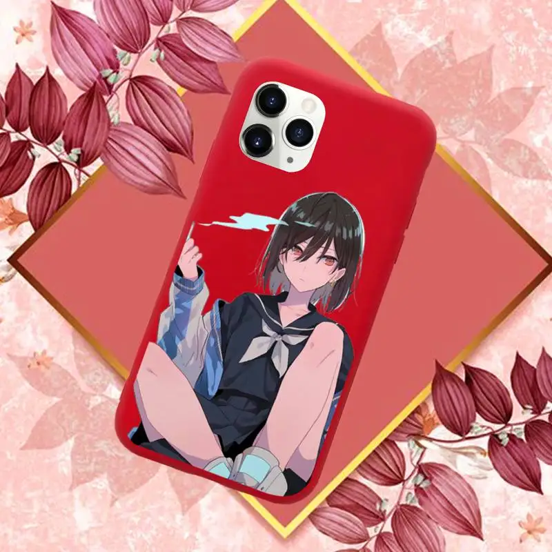 

Sad girl Phone Case Candy Color for iPhone 11 12 mini pro XS MAX 8 7 6 6S Plus X SE 2020 XR