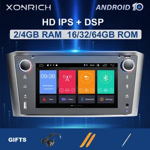 Автомагнитола 2 din на Android 10, 4 ГБ, 64 ГБ, мультимедийный проигрыватель для Toyota Avensis T25 2002, 2003, 2004, 2005, 2008, GPS-навигация, стерео