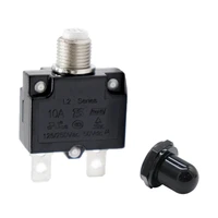 10a circuit breaker overload protector switch fuse resettable with black waterproof cap ac 125250v 50v dc manual reset push but