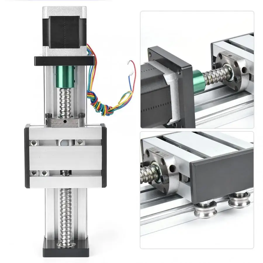 200 мм шариковый винт скользящий линейный направляющий одинарный вал ход с 57