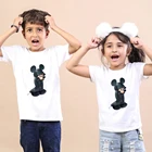 Детская футболка с забавным принтом, Повседневная рубашка с рисунком короля Диснея, сердца, короля, Микки Мауса, для мальчиков и девочек, в стиле Харадзюку