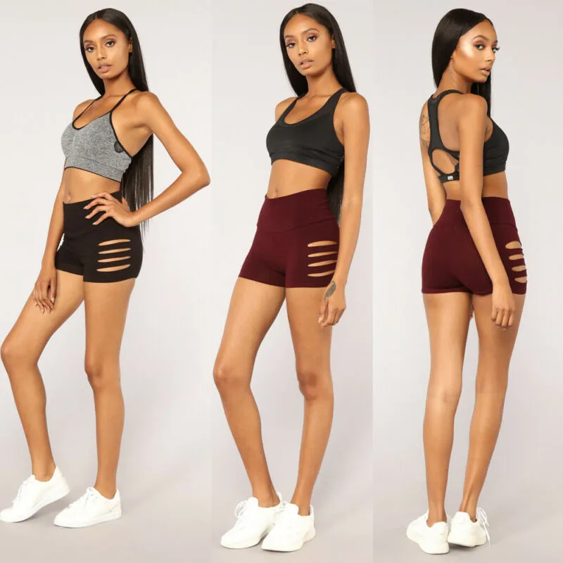 Женские шорты с завышенной талией черные красные сексуальные боковым поясом