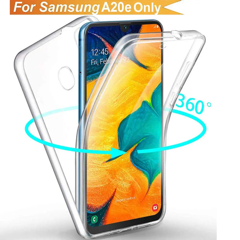 Двойной силиконовый чехол из ТПУ для Samsung Galaxy A20e A202 с полным покрытием на 360