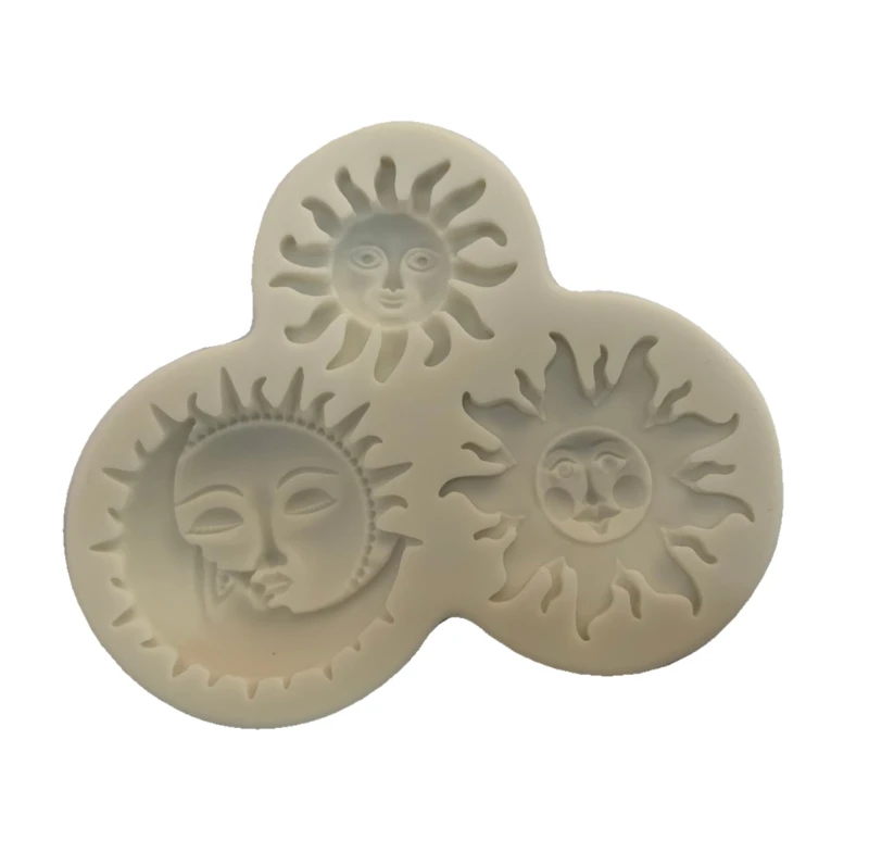 

N0HE Sun and Moon Face Soft Silicone Mold Keychain Mold DIY Silicone Baking Molds