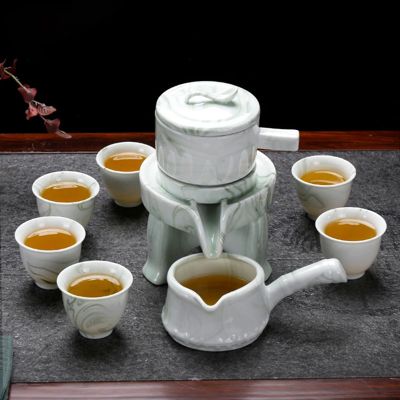 

High grade Marble stripes Tea set stone grinding semi-automatic Tea Set,Kung Fu tea pot cup.Creative Tea ceremony supplies