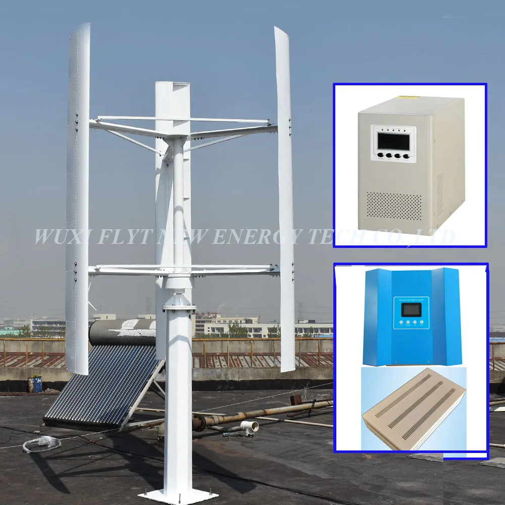 

3000W 5000W Vertical Wind Turbine 250 RPM Wind Generator 48V 96V 120V Off Grid 3 Phase 3 Blades No Noise Home Use