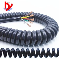 wire spring spiral cable 2 core 3 4 5 6 8 9 10 12 core 0 2mm0 3mm0 5mm black and white power cord can extend the tensile wire