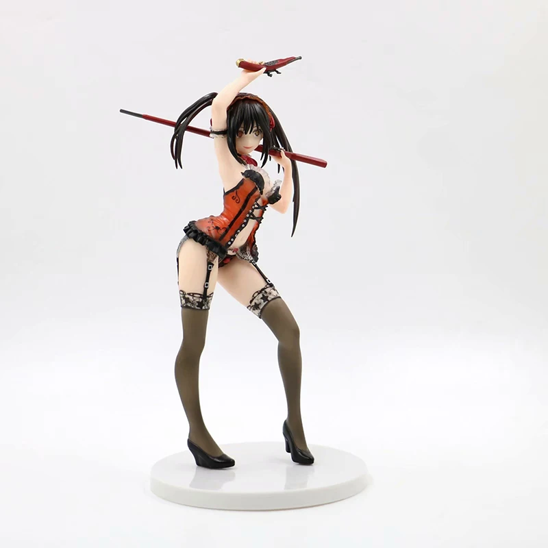 25 см японского аниме сексуальная девушка фигурки Дата живой Tokisaki Kurumi ПВХ фигурка Коллекционная модель игрушки кукла для мужчин подарок