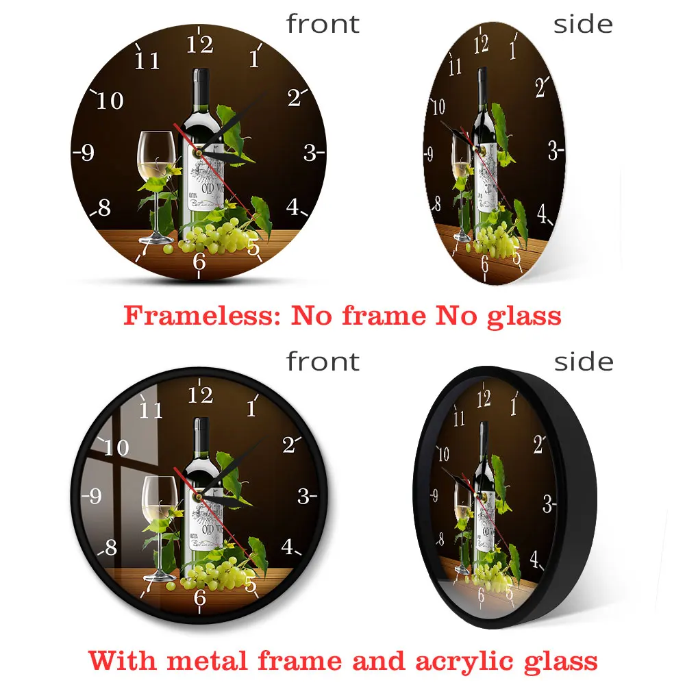 Настенные часы для кухни современные винные и Винные бокалы с надписью пьяные
