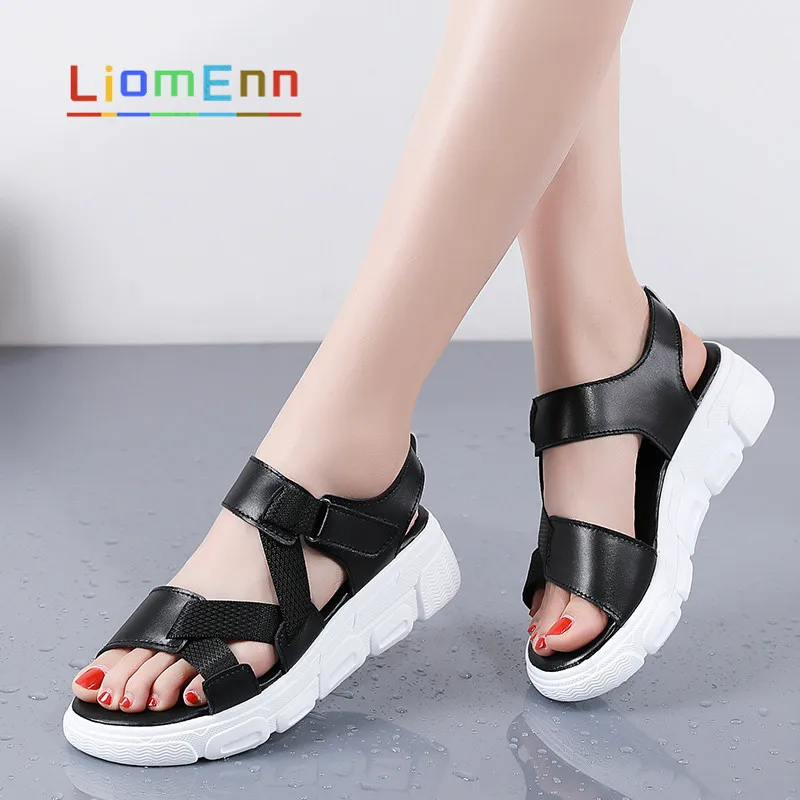 

Summer Women's Sandals 2021 Fashion Ladies White Black Flat Sandals Female Shoes Designer Comfort Beach Slippers zapatos mujer
