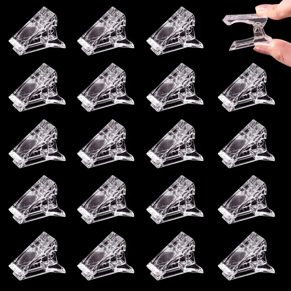 

20Pcs Nail Tips Clip for Quick Building Poly gel nail forms Nail clips for poly gel Finger Nail Extension UV LED Builder Clamps