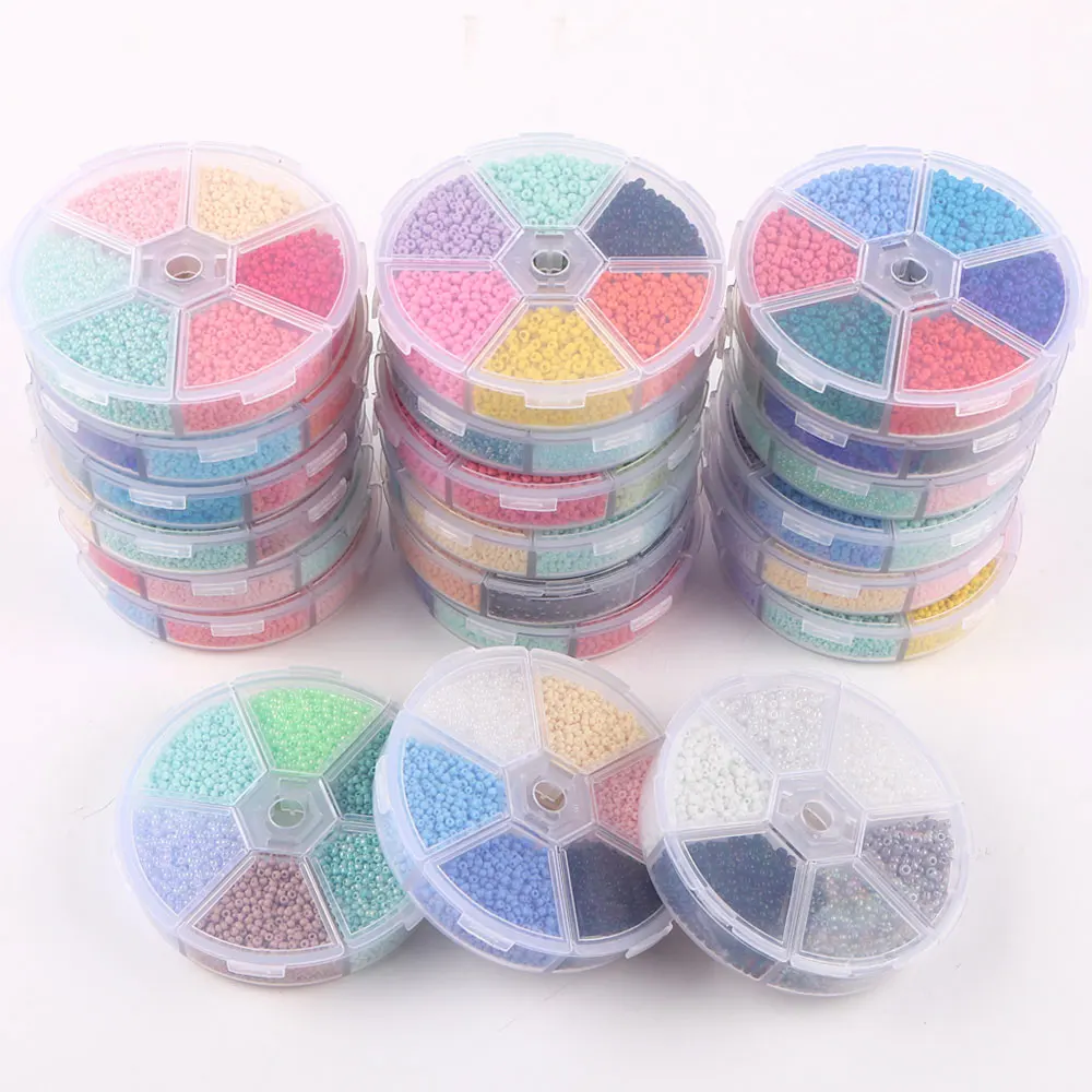 

1.5/2mm Czech Glass Seed Beads Box Set Charm Seedbeads Rondelle Spacer Beads For DIY Jewelry Making Bracelet Necklace H1204