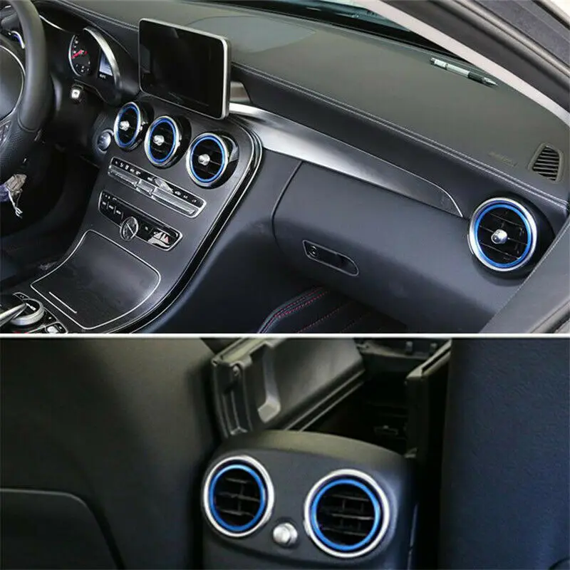 

Yubao 7PC Car-styling AC Outlet Ring Decoration Air Conditioning Vents Trim Stickers Cover for Mercedes Benz C Class W205 GLC