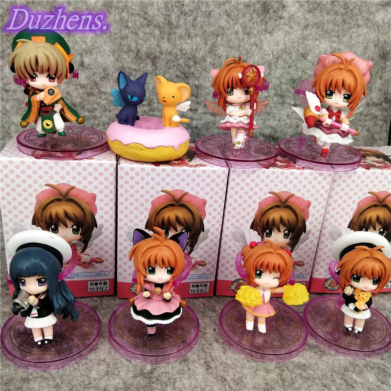 

Japanes Anime Cardcaptor Sakura KINOMOTO SAKURA 8pcs Q version PVC Action Figure Anime Figure Model Toys Figure Doll Gift