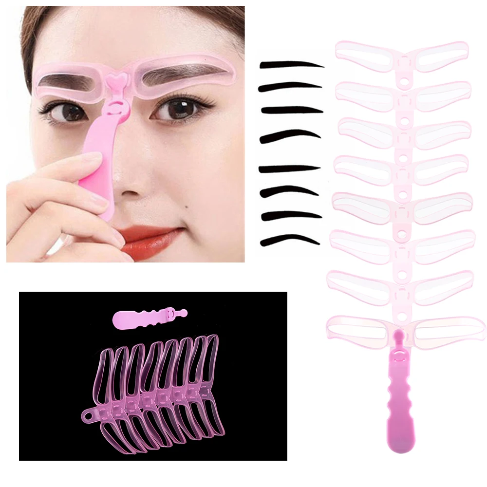 Hot Sale 1 Set Reusable Template Women Eyebrow Grooming Card Stencil Kit Shaping Eye Brow Definition Shaper Makeup Beauty Tool | Красота и