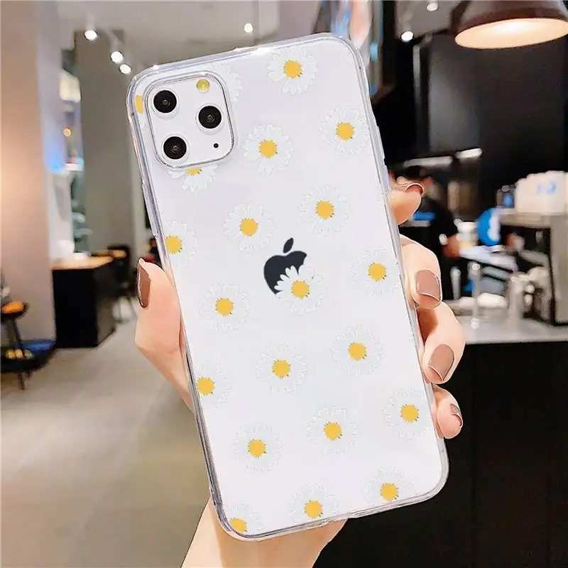 

Sunflower Daisy Phone Case Transparent soft For iphone 5 5s 5c se 6 6s 7 8 11 12 plus mini x xs xr pro max
