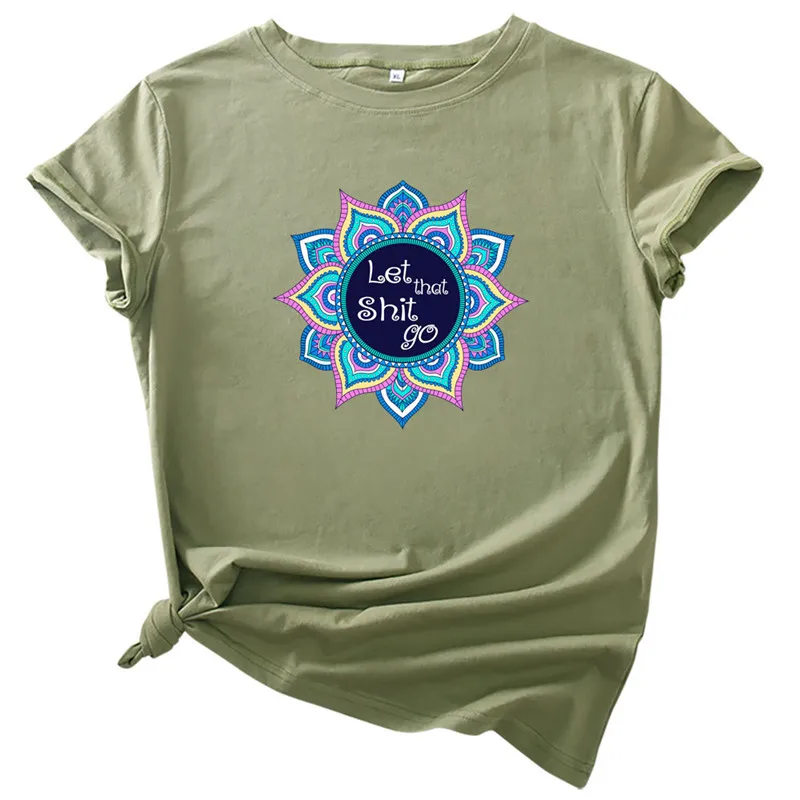 

S-5XL Plus Size TShirt Flower Letters Printed TShirt Women 100%Cotton Women Shirts O Neck Short Sleeve Tees Summer Tops