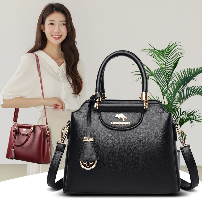 

Lychee Pattern Tote Bags for Women Luxury Soft Leather Shoulder Bag Top Handle Crossbody Handbags Ladies Brand Messenger Bag Sac