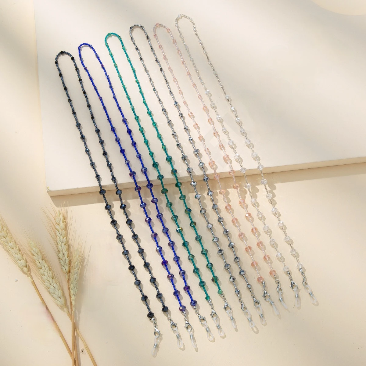 

Glasses Mask Chain 2021 New Simple Handmade Crystal Hanging Neck Lanyard