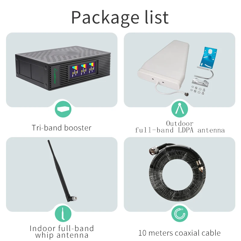 Amplitec 4G Signal Amplifier CDMA PCS AWS Cellular Amplifier 850 1700 1900MHz Mobile Signal Booster 4G Repeater For Mobile Phone