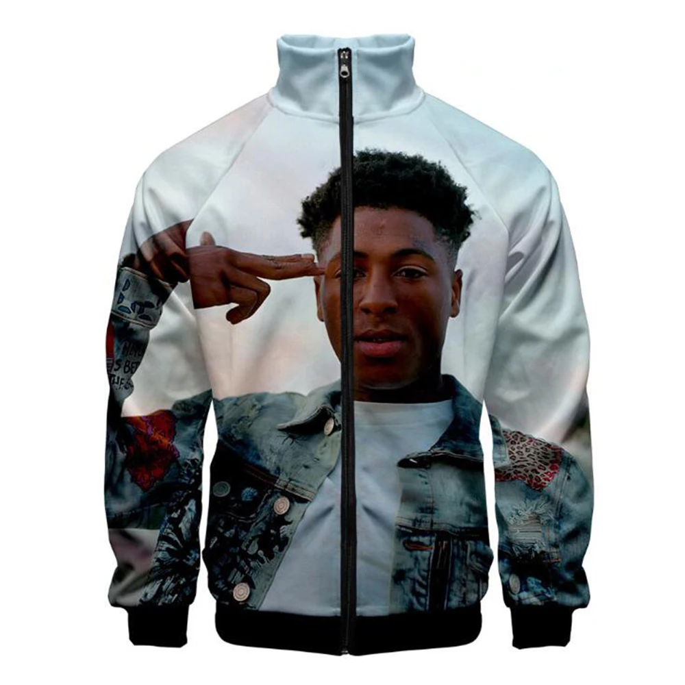 

Rap Youngboy Never Broke Again 3D Men's Jacket Slim Stand Collar Zipper Jacket Male Tracksuits Streetwear Hip Hop Hoodie