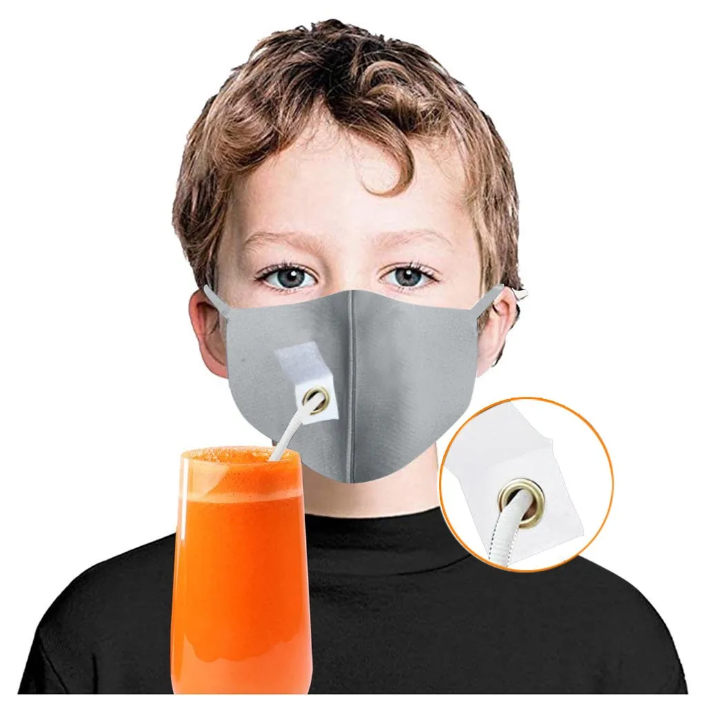 6PCS Washable Protective Mask Men & Women Reusable Easy to Drink Cosplay Costumes With Breather Valve Hole for Straw | Красота и