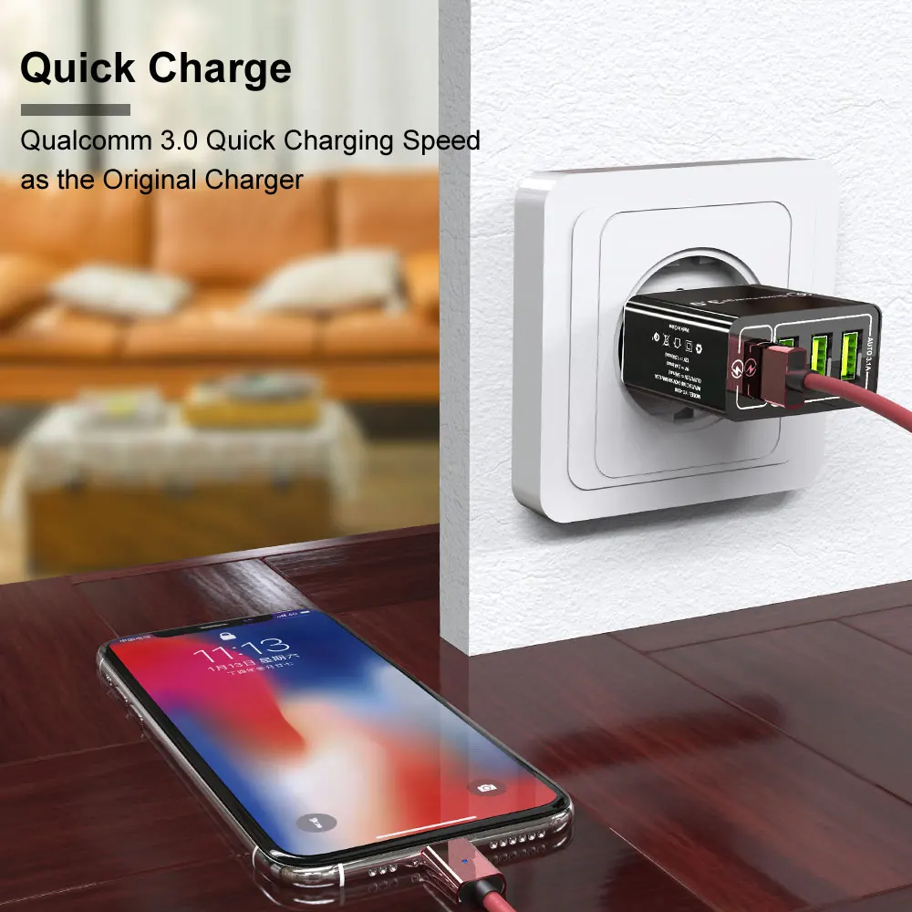30 Вт Quick Charge 5V 3.1A QC 3 0 USB зарядное устройство для iPhone X 11pro Samsung A50 A30 Huawei Xiaomi Note 7 8