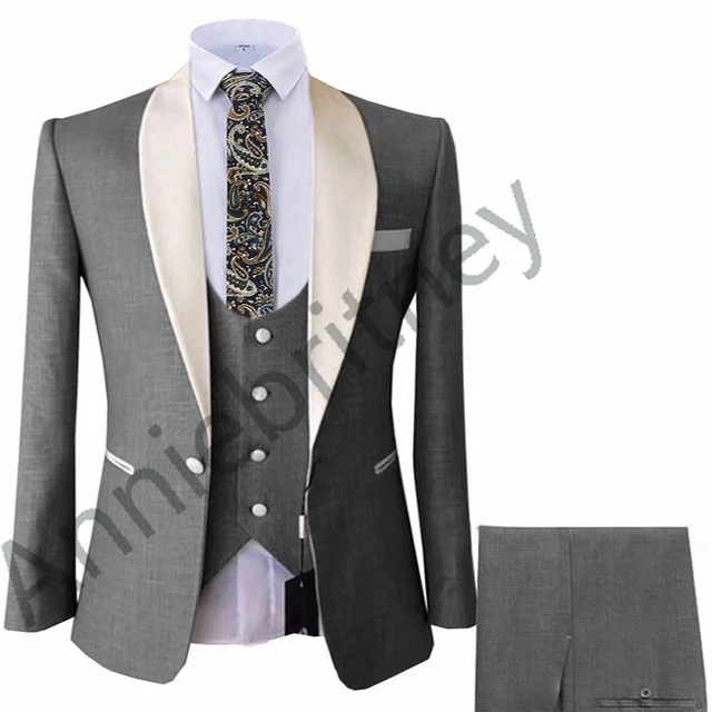 2020 New Slim Fit Mens Suits Sets Royal Blue Business Tuxedos 3 Pieces Blazer Set For Wedding Groomman (Jacket+Vest+Trousers) images - 5