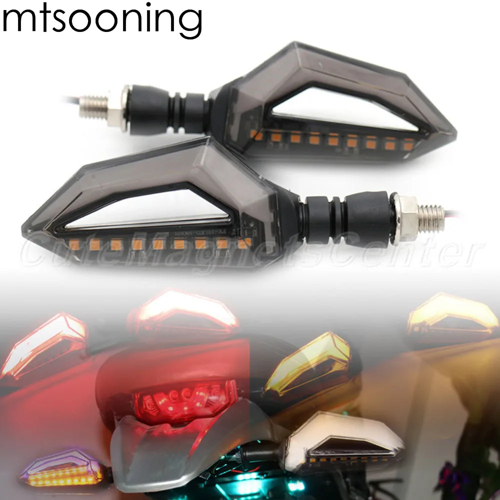 

mtsooning 2PCS Motorcycle 12 LED Turn Signal Lights Blinker Front Rear Lights for Cruiser Honda Kawasaki BMW Yamaha