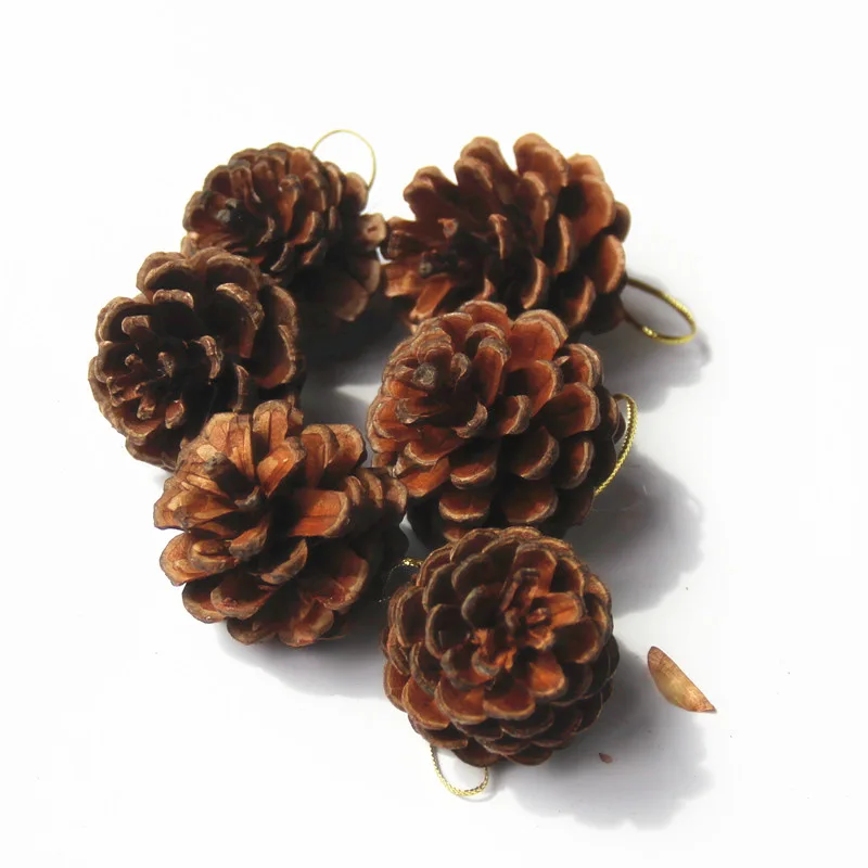 6 шт. мини декоративные сосновые шишки Pinecone для рождественской елки ваза миска