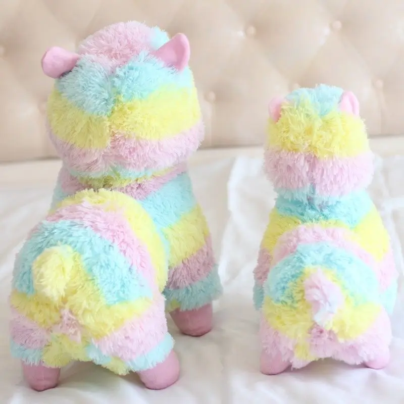 Игрушка плюшевая Альпака 20/35/50 см милая Радужная Овечка мягкая хлопковая подушка