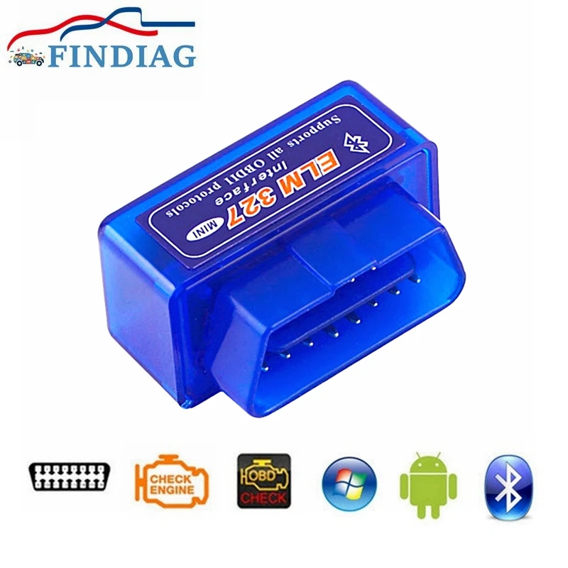 ELM327 Bluetooth OBD2 сканер V2.1 Мини автоматический считыватель кодов 2 1 ELM 327 Φ работает на