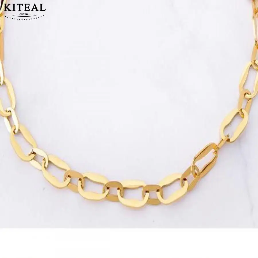 Лидер продаж цепочка до ключицы KITEAL золотого цвета нестандартный размер