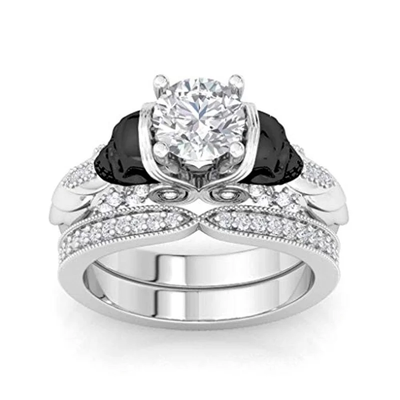 

Elegant Wedding Rings for Women Round Rhinestone Zircon Jewelry Bague Bijoux Femme Engagement Fashion Cocktail Jewelry