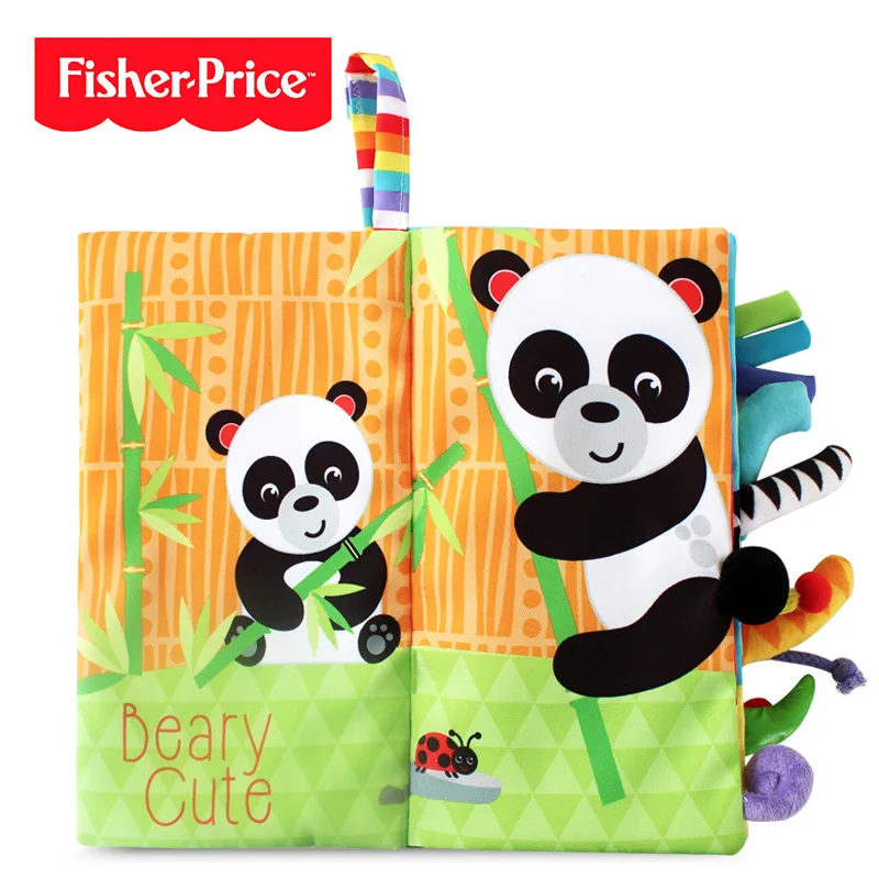 FISHER-PRICE Монтессори животные детская книга тихая моющаяся ткань для детей