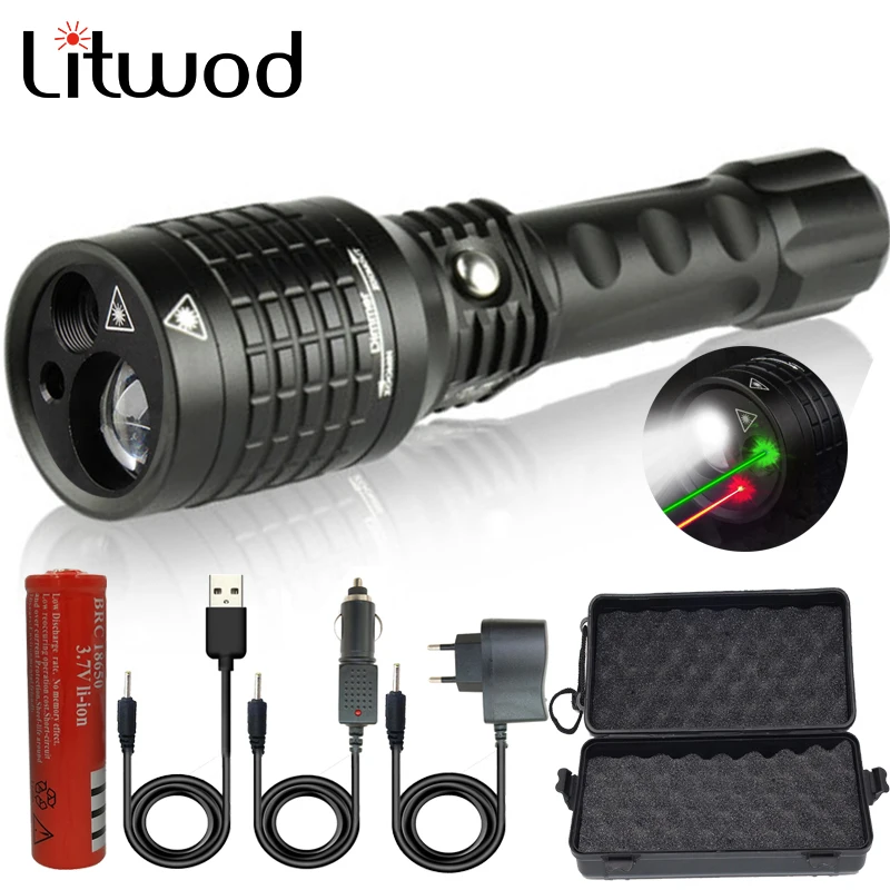 Litwod Z3008-3, новинка, светильник-вспышка, красный, зеленый, лазерный фонарик, указка, светильник, тактический, охотничий, регулируемый, многофункциональный светильник-вспышка