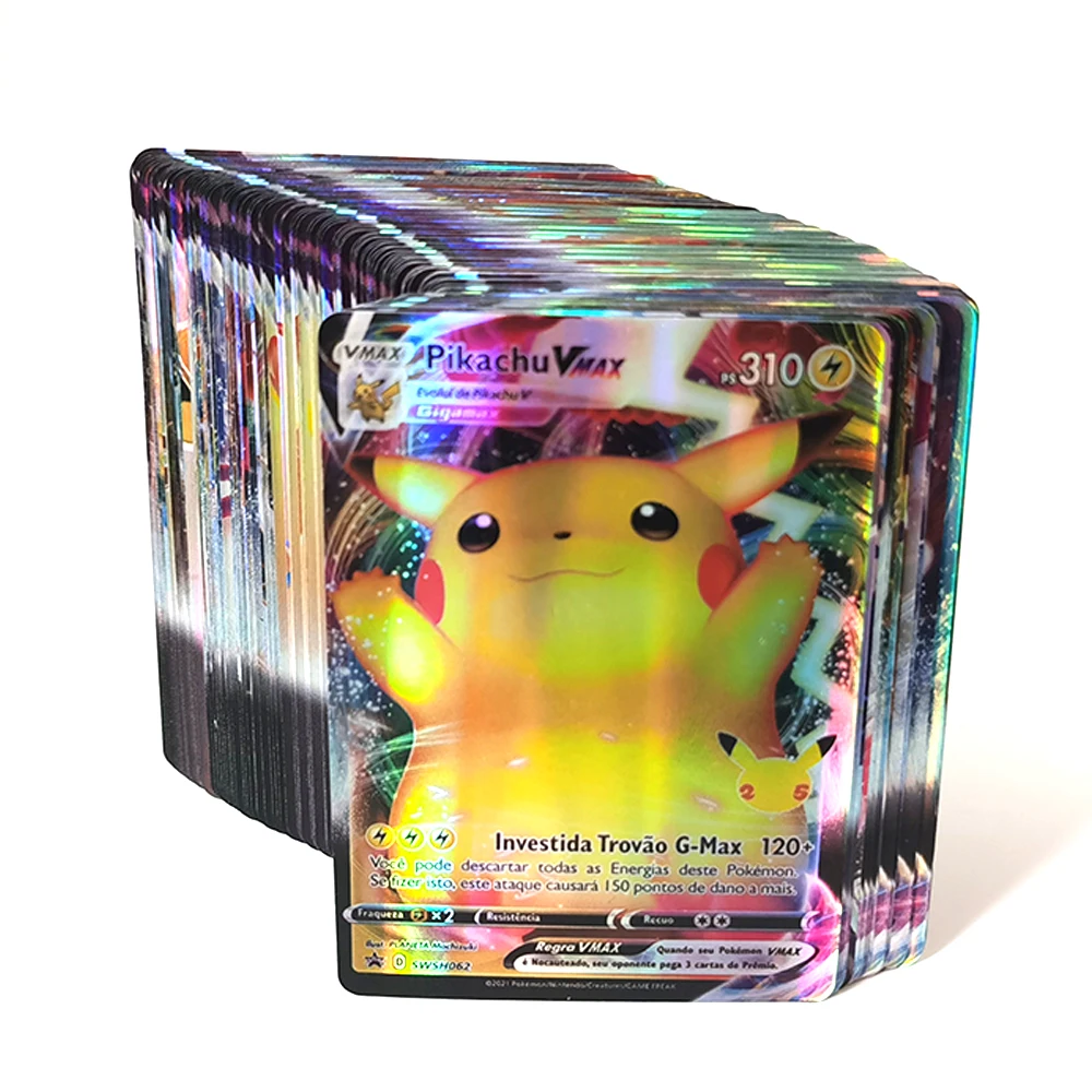 Новинка 2022 португальская Покемон-карточка Vmax Покемон блестящая карточка битва