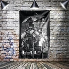 Череп Татуировка мотоцикл искусственный баннер сексуальная леди красивое искусство украшение для дома подвесные 4 втулки в углах Картина на холсте