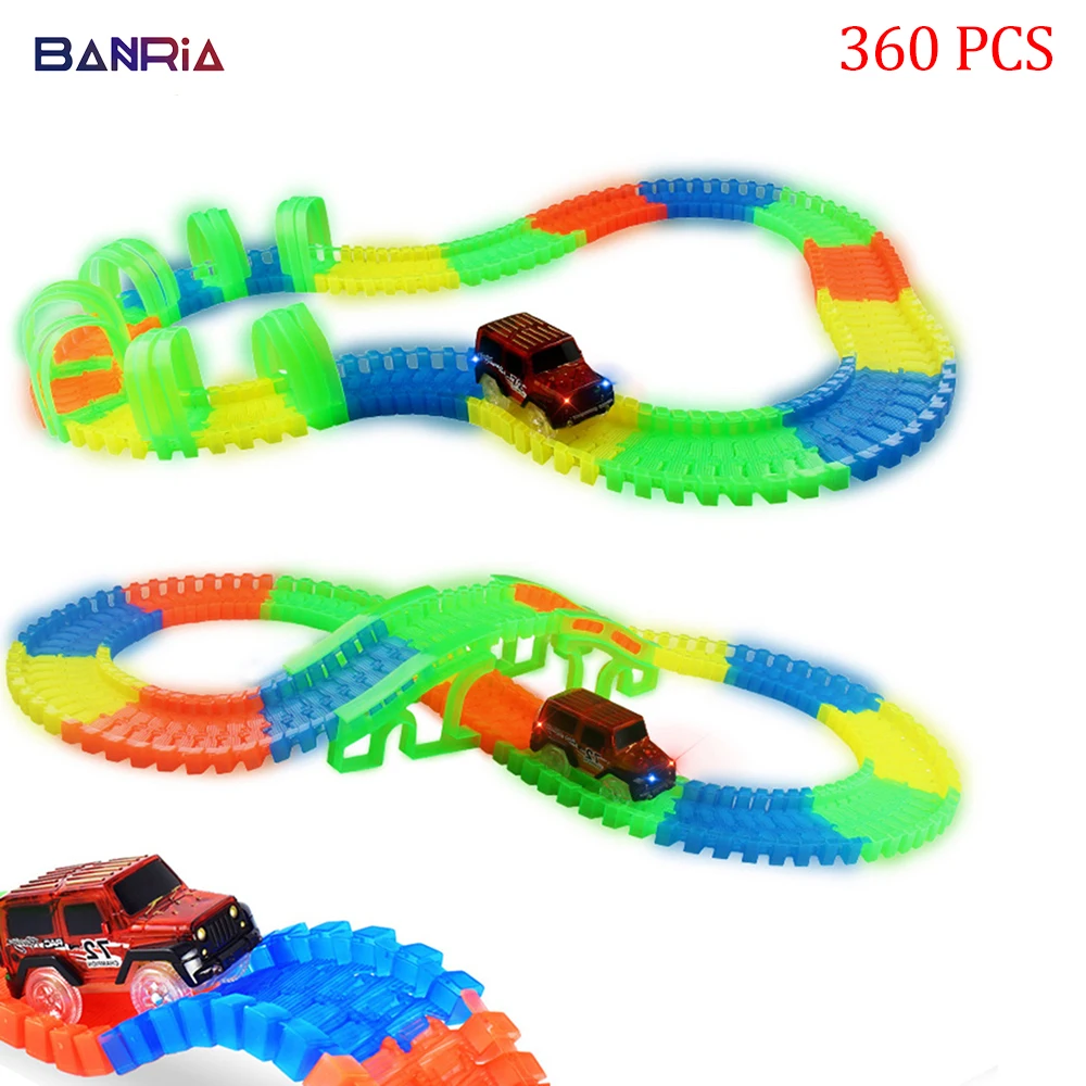 Гибкая светящаяся Волшебная гоночная трасса мигающая литая под давлением модель