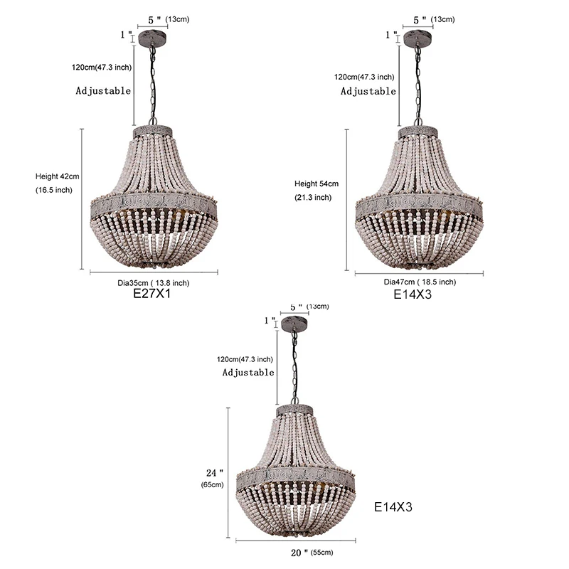 Винтажный деревянный подвесной светильник 3 антикварных лампы в стиле ретро для